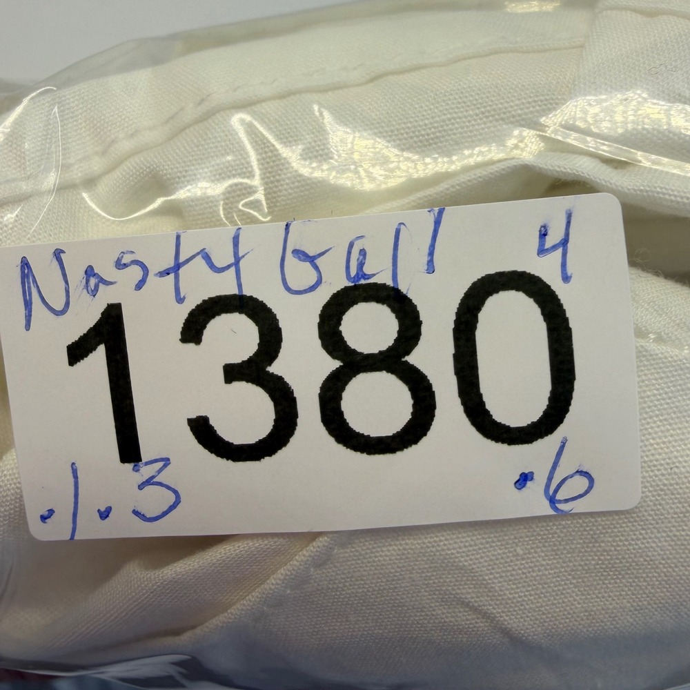 Nasty Gal Crop Top Womens 4 White Puff Sleeve Tie Front Peplum Cottagecore - Picture 12 of 12